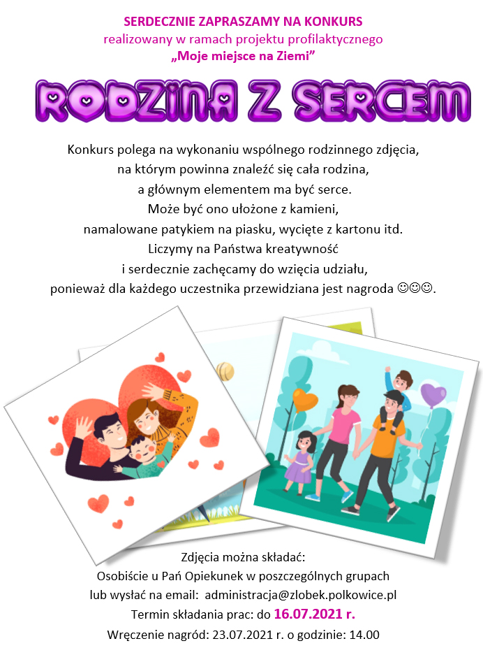 Plakat konkursu "Rodzina z sercem"