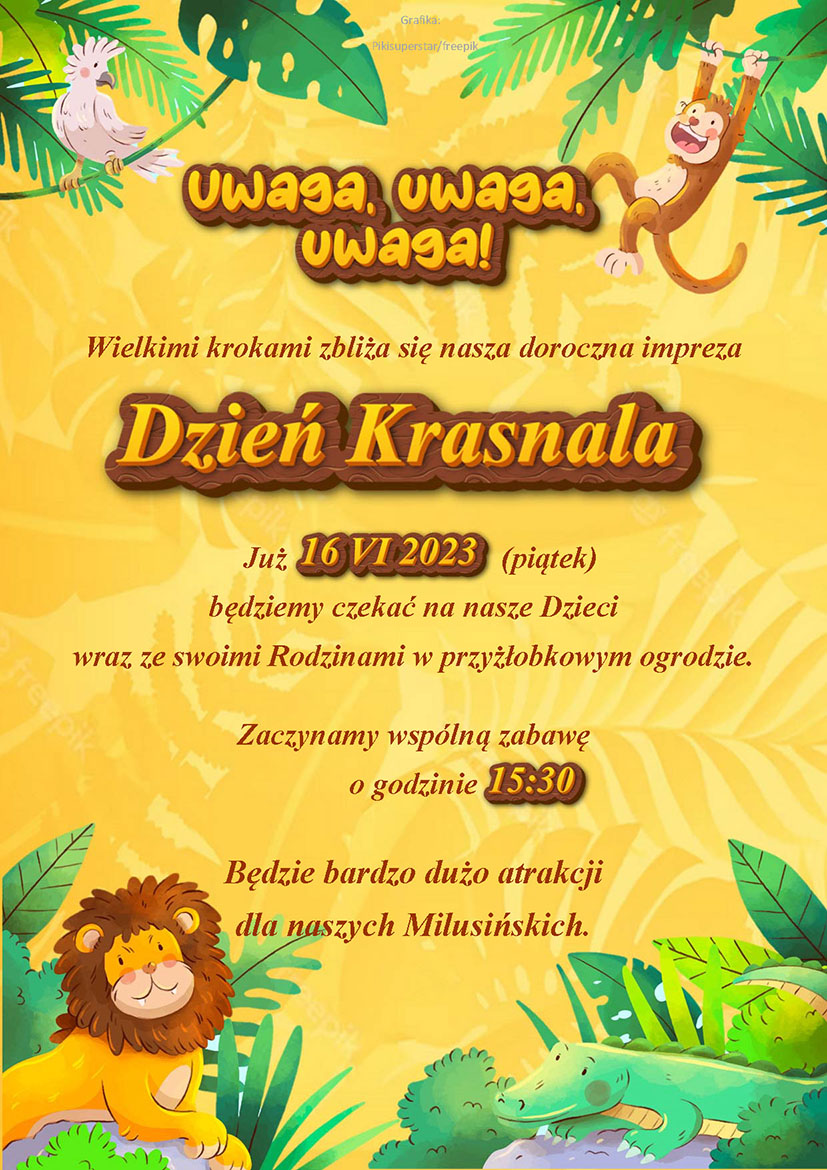 Grafika promująca Dzień Krasnala
